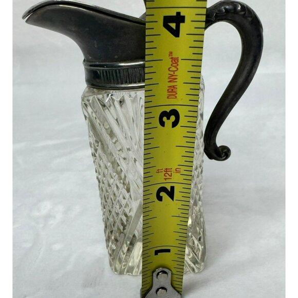 Antique Victorian Glass Syrup Pitcher Creamer With Ornate Handle - has flaws - Picture 10 of 11